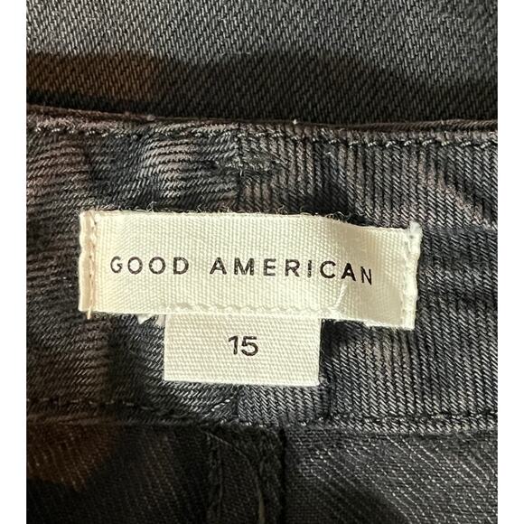 Good American jeans Good Boy straight side slit black size 15 - Picture 6 of 8
